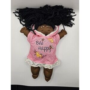 Soft Rag Doll Cloth Doll Yarn Hair Pink Bee Happy Outfit Plush Toy